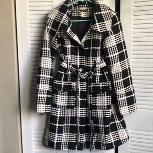 Women’s Black and White Winter Coat, Size M